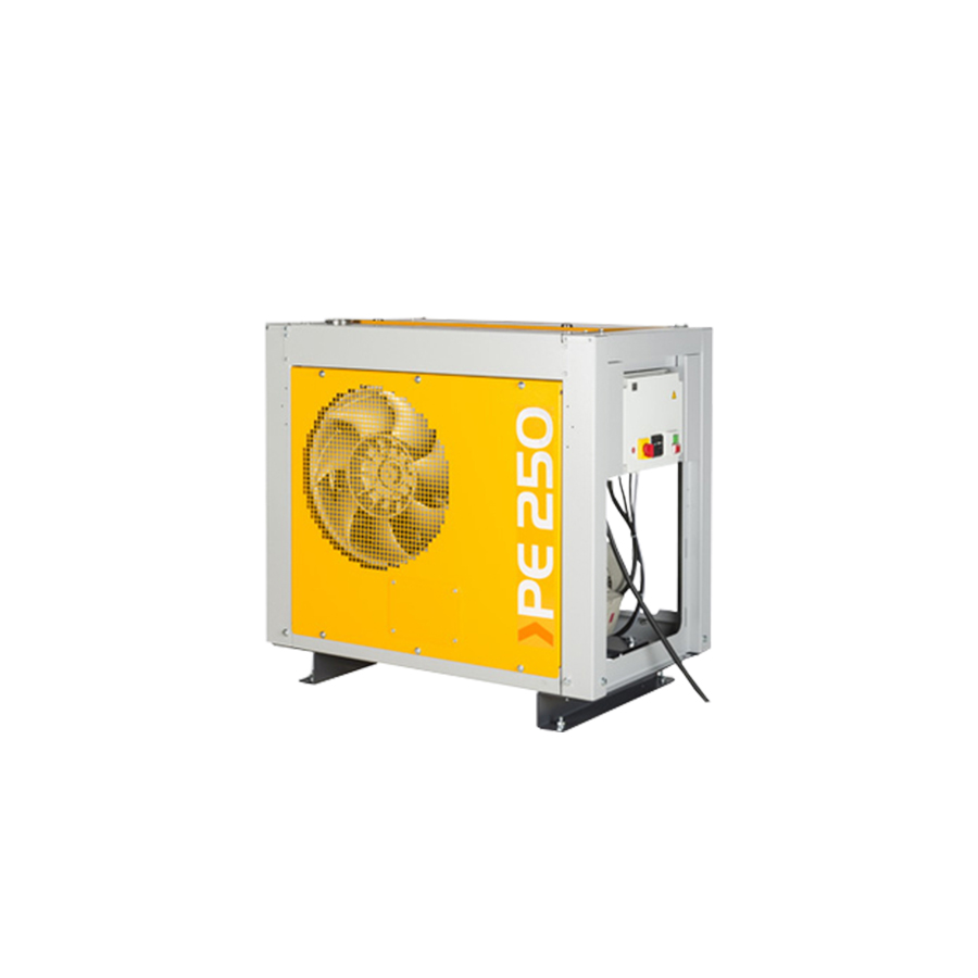 BK0PEHE250 Poseidon PE 250 HE Horizontal design, for a space-saving installation. The PE 250 HE horizontal model is by far the most compact high pressure breathing air compressors in its class.